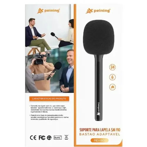 Suporte Adaptador Microfone de Mão Sem Fio para Entrevistas