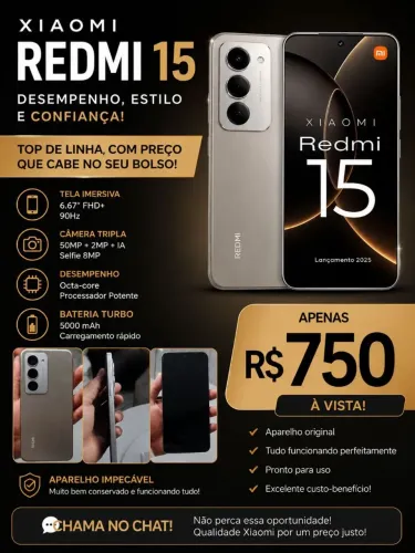 Celular xiaomi 15 seminovo em ótima condições 