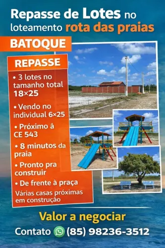 Repasse lotes no Batoque
