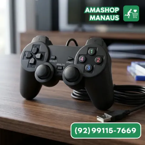 Controle Pc Computador Gamer Joystick Com Fio Usb