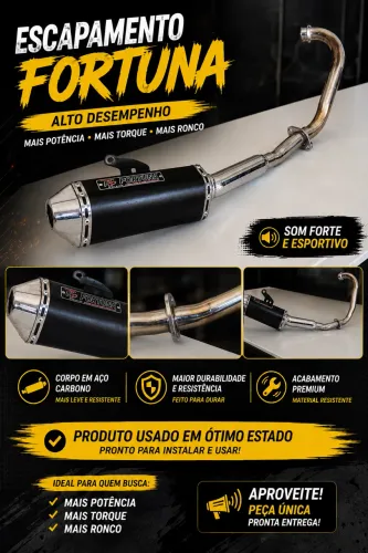 Escapamento Fortuna 160 Start Fan Titan Mini Tri