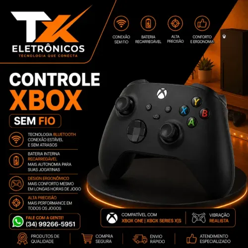 Controle Sem Fio para Xbox 360 e Slim - Novo