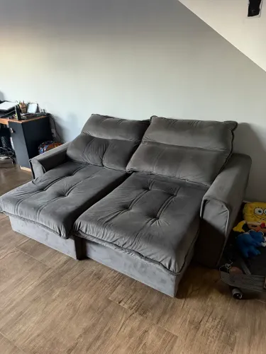 Sofa retratil e reclinavel 2 metros cinza