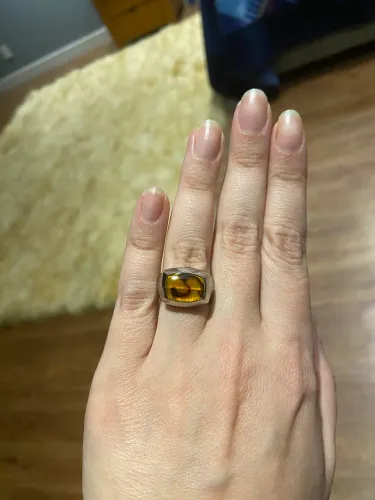 Anel prata amber 
