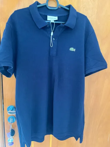 Camisa Polo Lacoste Original L.12.12 Slim Fit Marinho - Tamanho L
