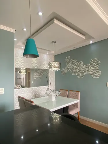 Lustre Pendente Moderno Cromado com Cristais