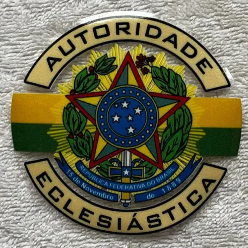 Adesivo Autoridade Eclesiástica para colagem interno no vidro do carro