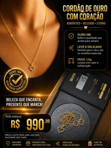 Cordão em ouro! Ouro 18k.
