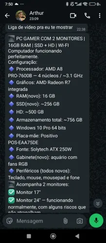 Vendo pc $2.200