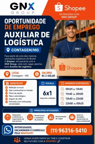 AJUDANTE LOGÍSTICO - COM OU SEM EXPERIÊNCIA 
