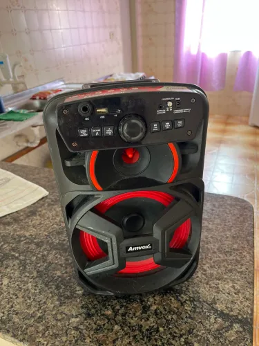 * Caixa de Som Amvox 220W com Bluetooth e Rádio FM