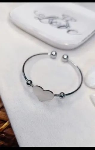 Bracelete coração aço inoxidável
