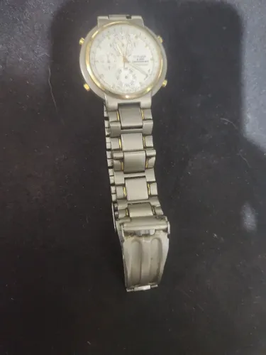 Relogio citizen titânio masculino alarme Chronograph