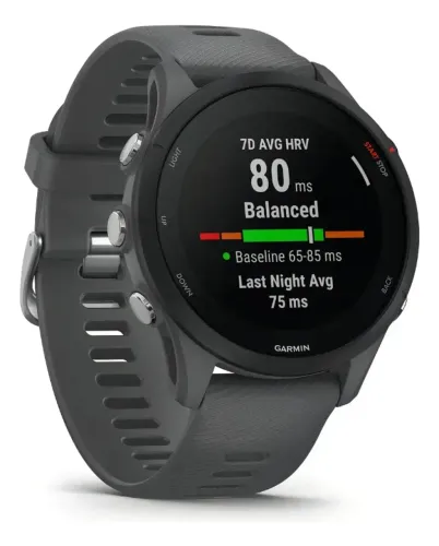 Smartwatch Garmin Forerunner 255 GPS com Monitor Cardíaco e Caixa de 46 mm Cinza Ardósia