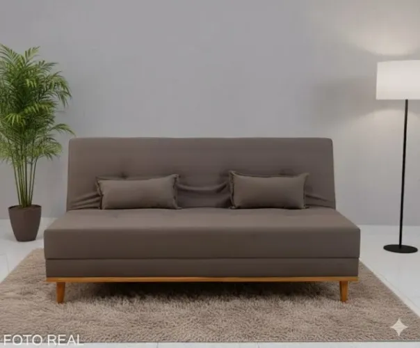 Oferta especial Sofá cama elegante marrom veludo 