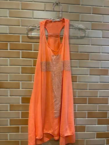 BLUSA OU SAIDA DE PRAIA NEON LARANJA