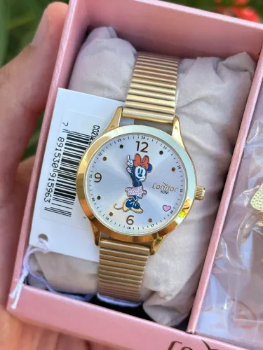 Relógio Condor Minnie Disney 33mm dourado