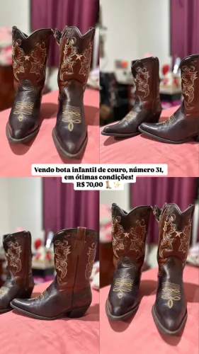 Vende-se bota de couro infantil , número 31, usada em boas condições