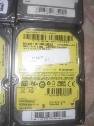 Lote de HDs de notebook com defeito
