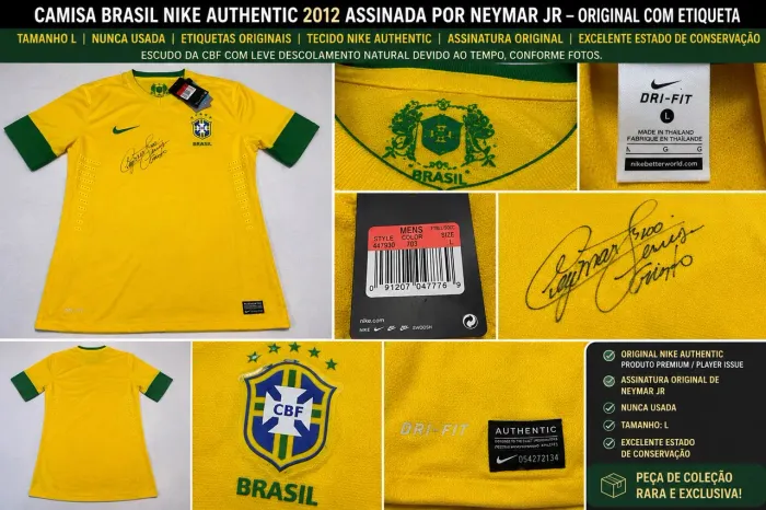 Camisa Oficial Seleção Brasileira 2012 Assinada pelo Neymar - Original Rara!