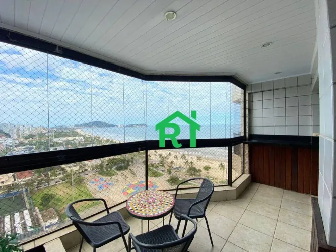 Apartamento com vista para o mar, 3 dormitórios, com lazer completo na Enseada, Guarujá.