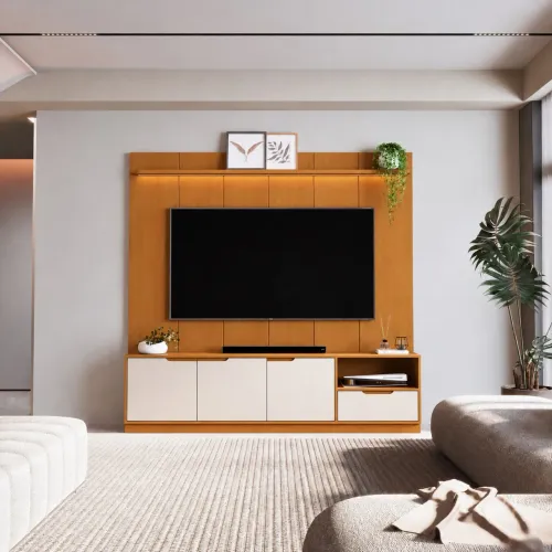 Rack + Painel Slim c/Prateleira e Led 1.80m 55? l6