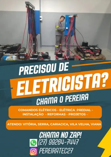 Técnico Eletricista,Comandos Elétricos,Padrõ EPD,Motores,Aterramento SPDA,emissão TRT,Proj