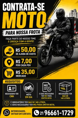 Contrata-se Motoboy/Entregador