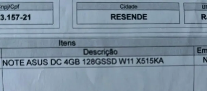 Notebook novo na caixa nunca usado