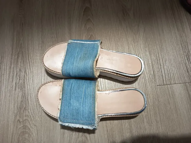 Tamanco jeans plataforma fashion 36