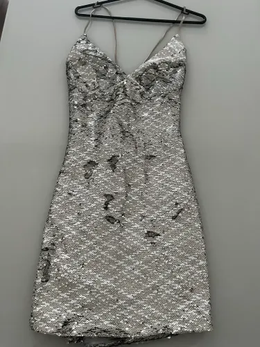 Vestido paete prata