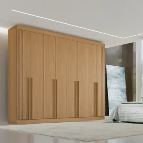 Guarda-roupa Casal MDF D'Doro Império 8 Portas Cinamomo 275x240 cm