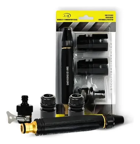 Bico Alta Pressão Com Kit 4 Pçs Para Lavagem De Carros e utilidades 