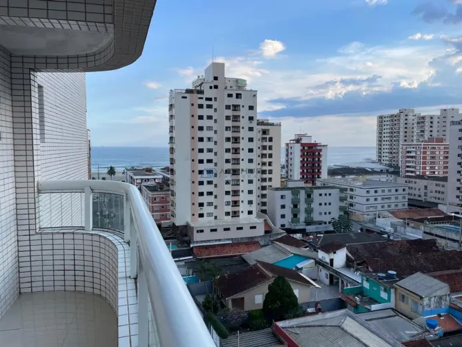 Apartamento à venda em Praia Grande na Tupi - 03 suítes, com vista mar