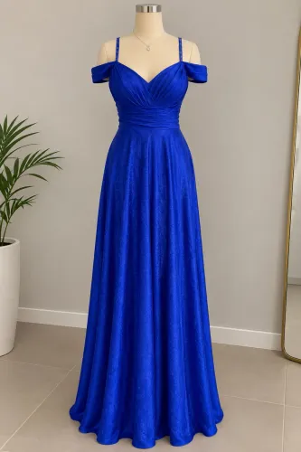 Vestido feminino longo ideal para festas e eventos com brilho e forro