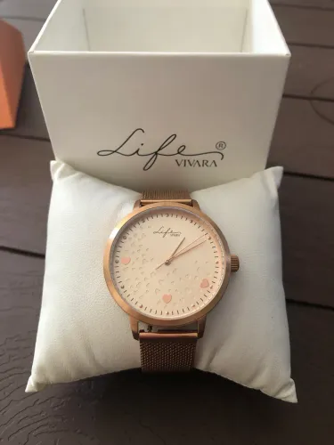 Relógio Life amor feminino aço rosé