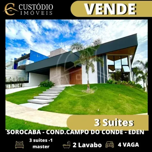 Casa térrea a venda 3 suítes em Condominio Campo dos Conde, Sorocaba SP