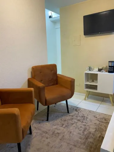2 Poltronas Decorativas Terracota para Sala ou Consultório - R$ 550"