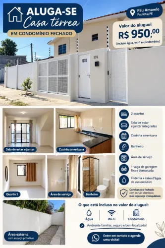 Aluga-se casa térrea em condomínio