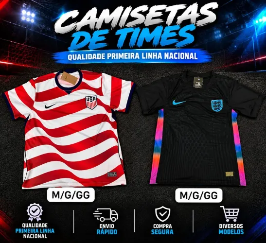 CAMISETAS DE TIME PRIMEIRA LINHA NACIONAL
