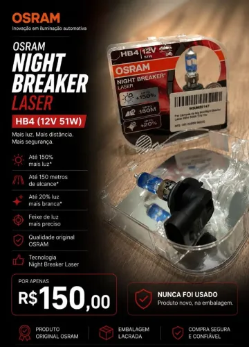 OSRAM NIGHT BREAKER 150 HB4<br><br>LASER<br><br>HB4 (12V 51W) 