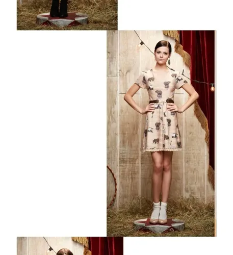 Vestido circo dos ursos M antix forrado em crepe com elastano acinturado moda modesta