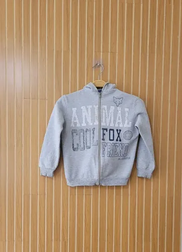 Casaco moletom infantil masculino cinza tam 4