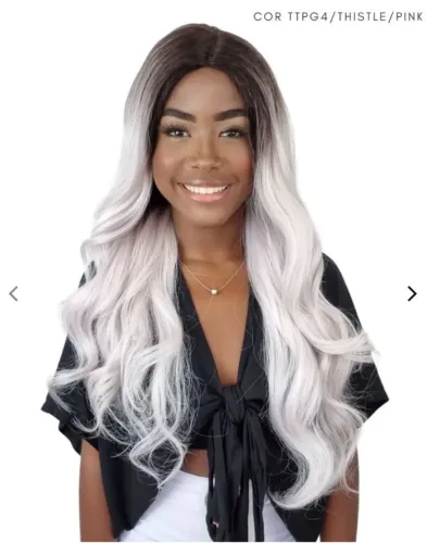 Peruca lace front Bruna ondulada