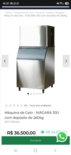 Máquina de gelo NIAGARA 300 com depósito de 260kg