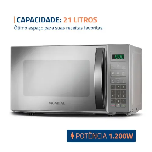 Microondas Mondial 21 Litros Espelhado