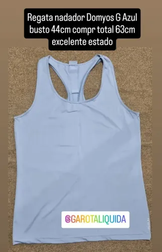 Camiseta regata G azul feminina