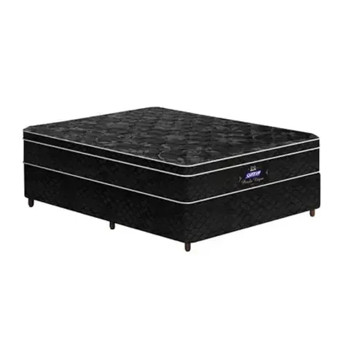 Cama Box Casal de Molas Gazin Pérola Negra 138x188