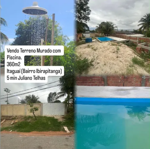 Terreno murado com piscina em Itaguaí