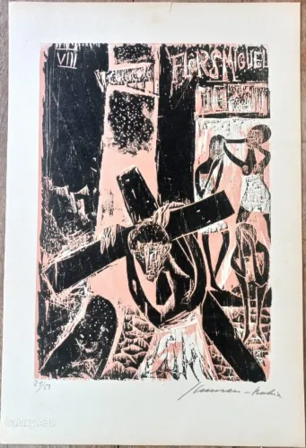 Gravura de Hansen Bahia 3 - Quadro em xilogravura